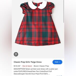 Classic Prep Girls' Plaid Dress
